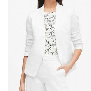 Banana Republic Collarless linen cotton blazer